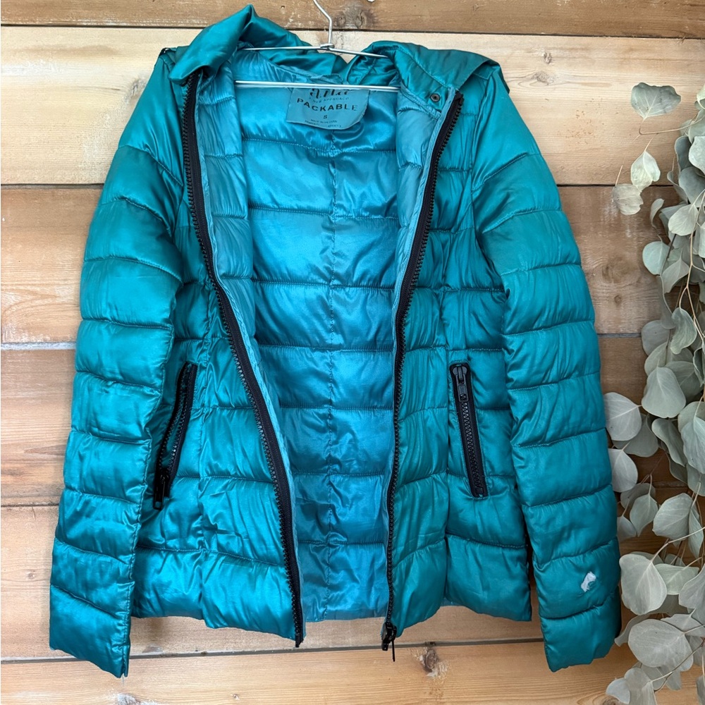 Teal Puffer Jacket - image 2